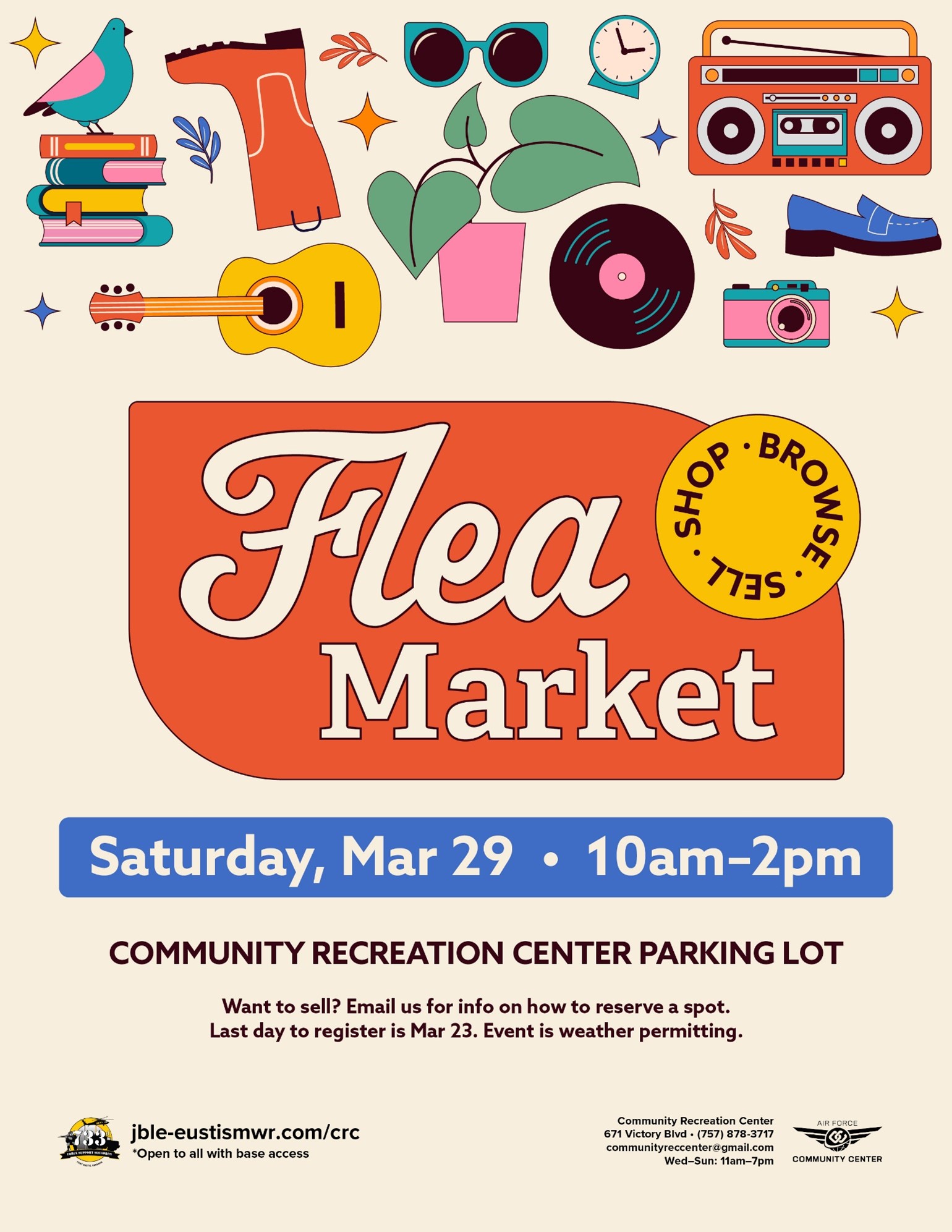 Flyer for Fort Eustis Flea Market